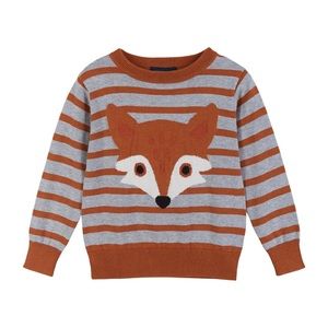 Andy & Evan Boys Striped Fox Sweater - NWT